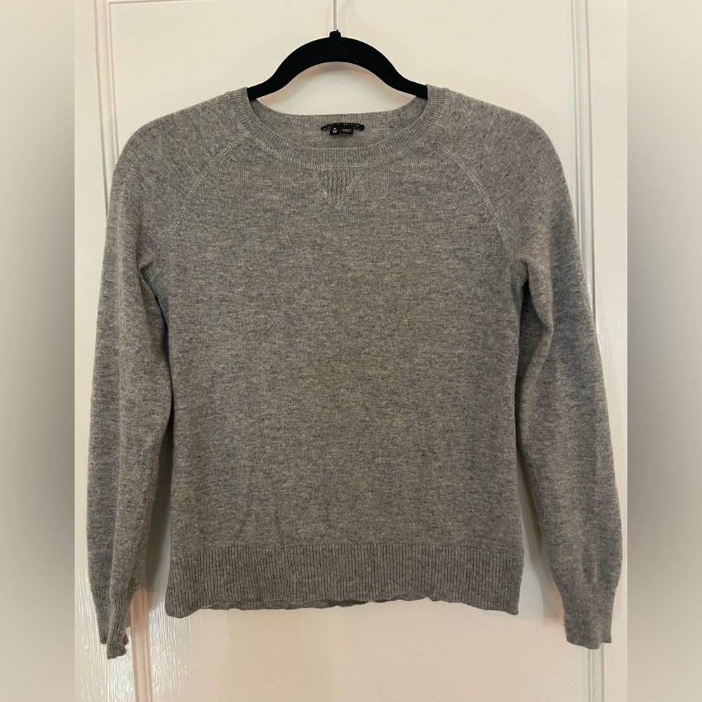 Theory Cashmere Heather Gray Crewneck Sweater Size XS/S Petite